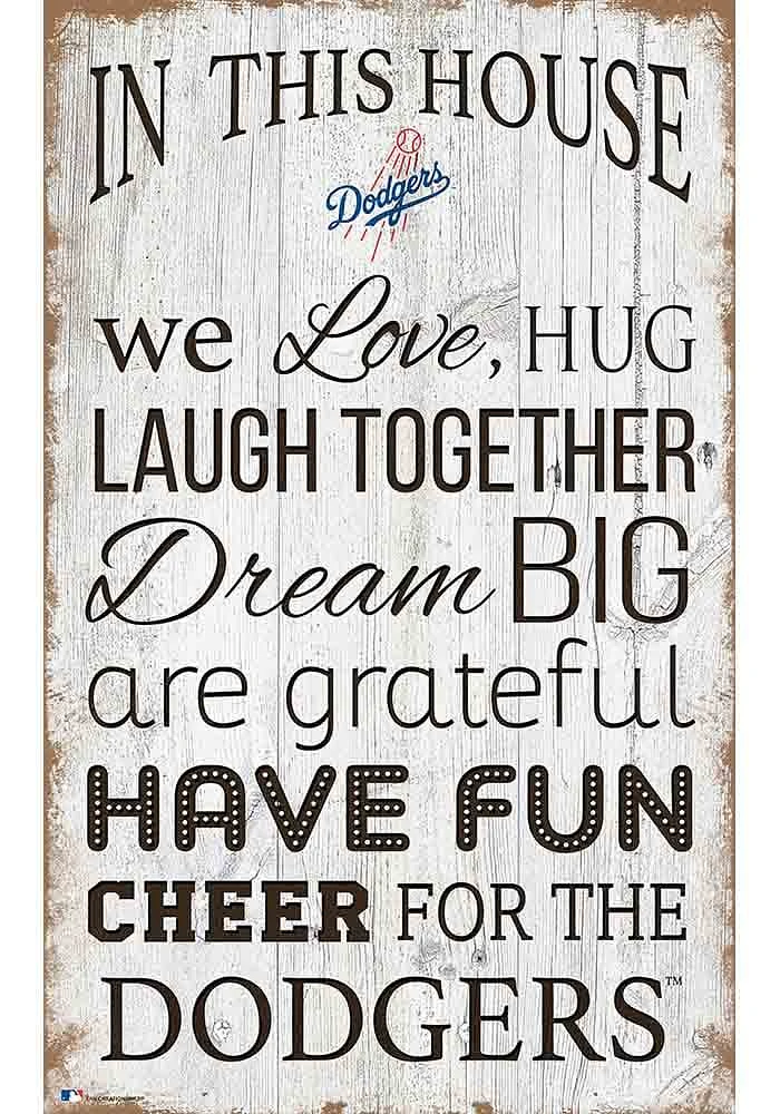 Los Angeles Dodgers In This House 11x19 Sign - Blue