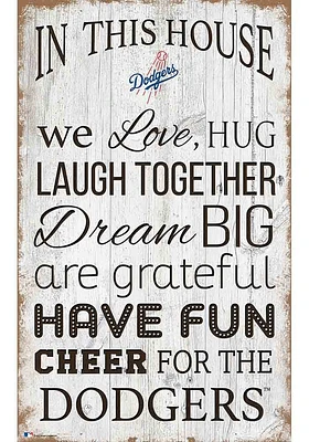 Los Angeles Dodgers In This House 11x19 Sign - Blue