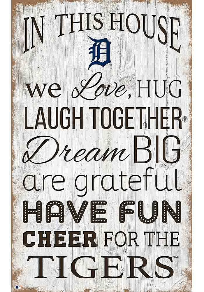 Detroit Tigers In This House 11x19 Sign
