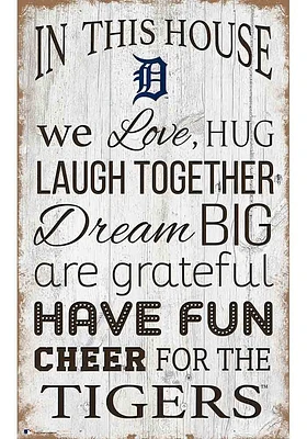 Detroit Tigers In This House 11x19 Sign