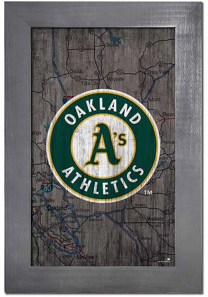 Oakland Athletics City Map Sign