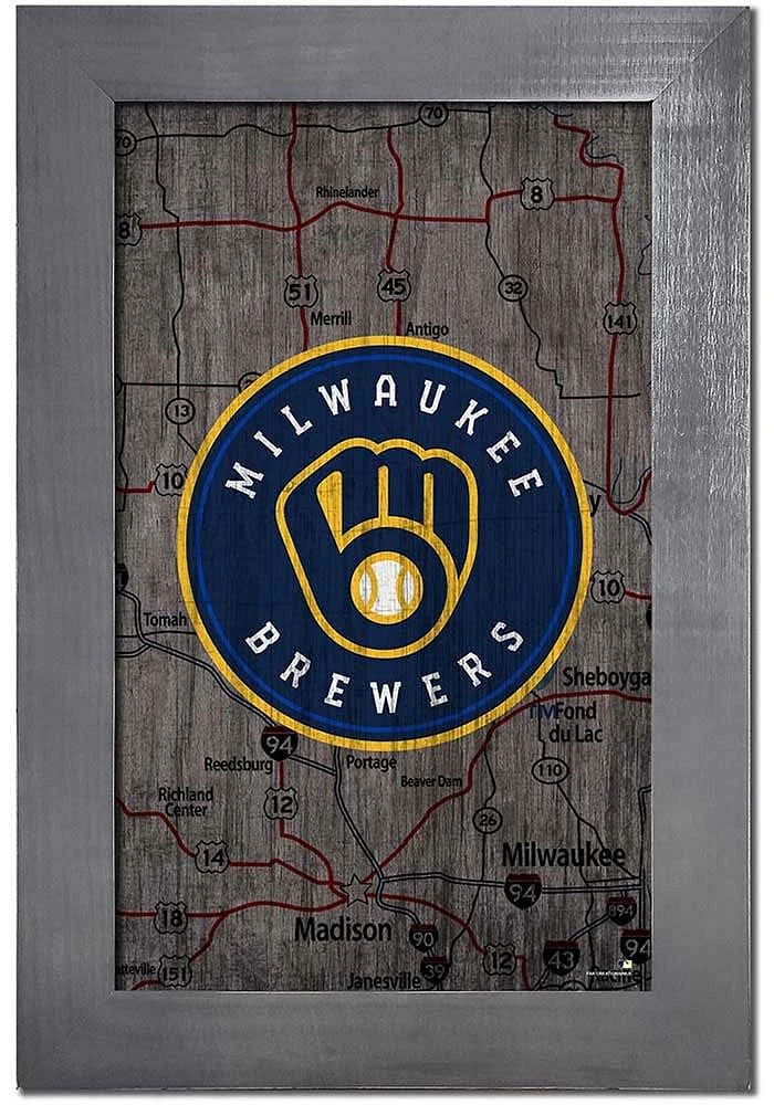 Milwaukee Brewers City Map Sign