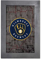 Milwaukee Brewers City Map Sign