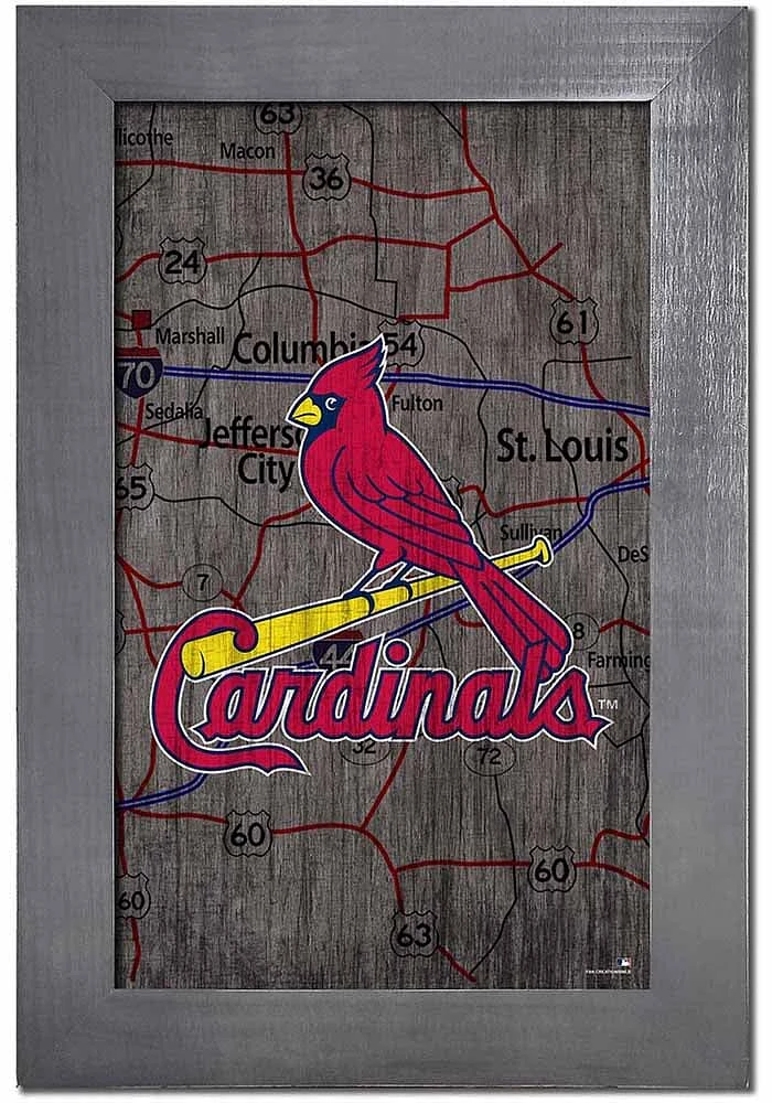 St Louis Cardinals City Map Sign