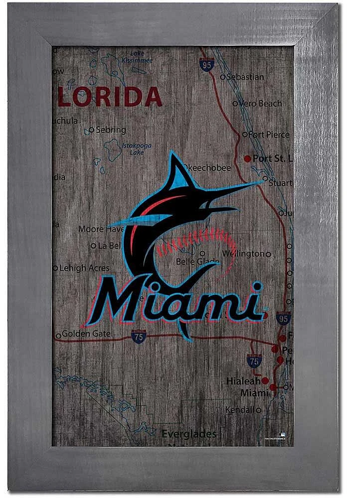 Miami Marlins City Map Sign