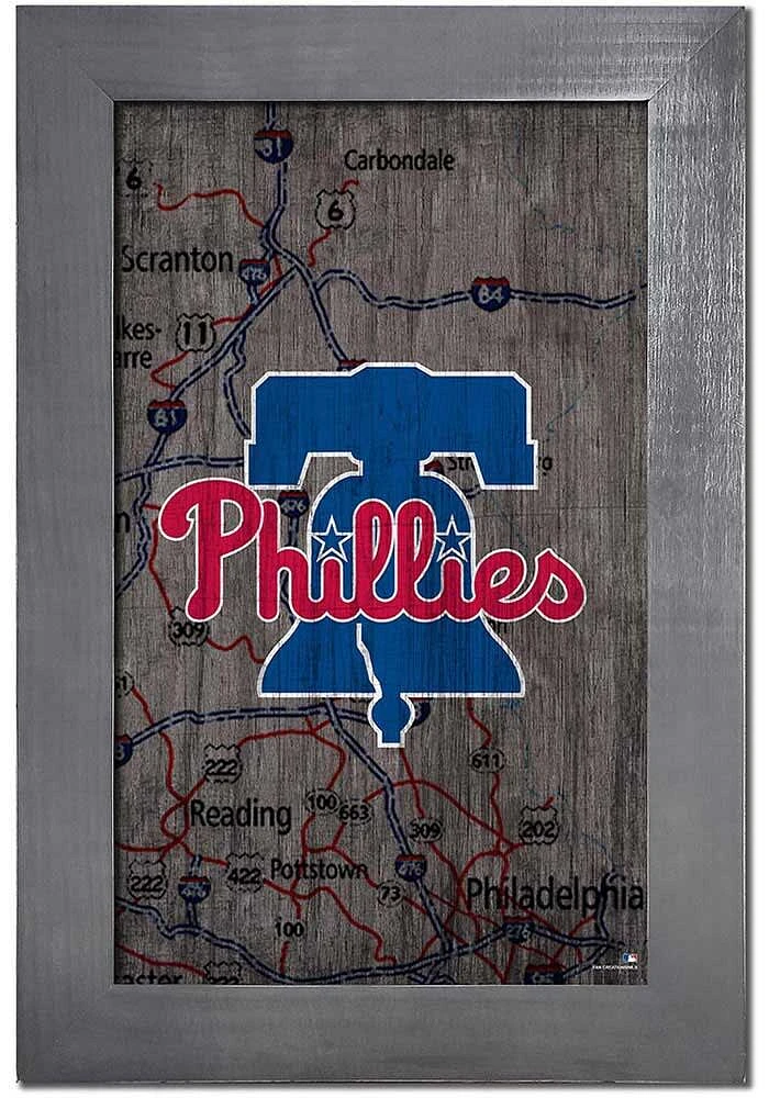Philadelphia Phillies City Map Sign