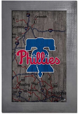 Philadelphia Phillies City Map Sign