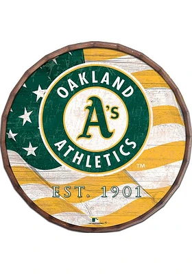 Oakland Athletics Flag Inch Barrel Top Sign