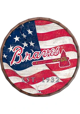 Atlanta Braves Flag Inch Barrel Top Sign