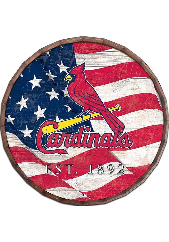 St Louis Cardinals Flag Inch Barrel Top Sign
