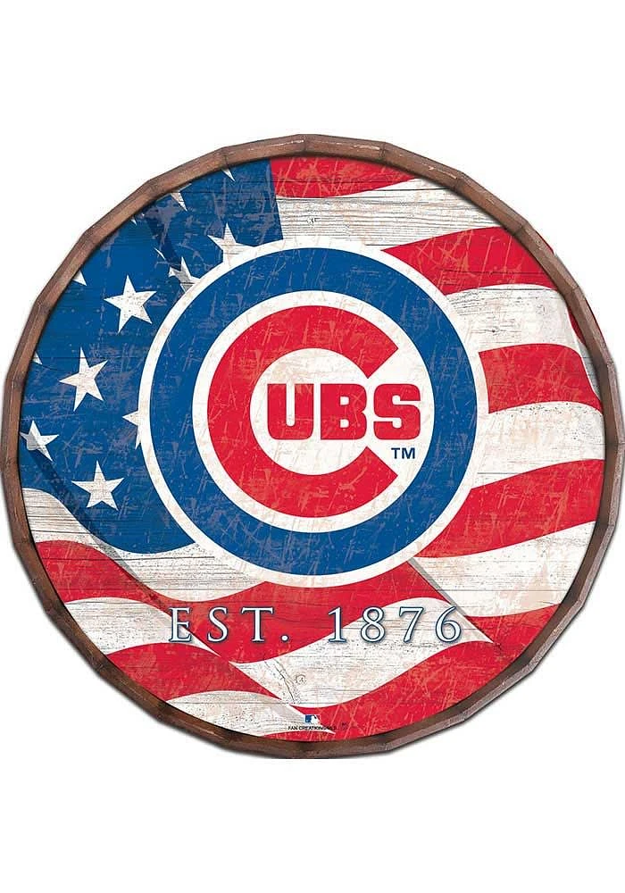 Chicago Cubs Flag Inch Barrel Top Sign