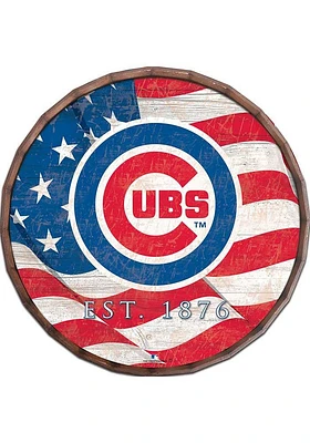 Chicago Cubs Flag Inch Barrel Top Sign