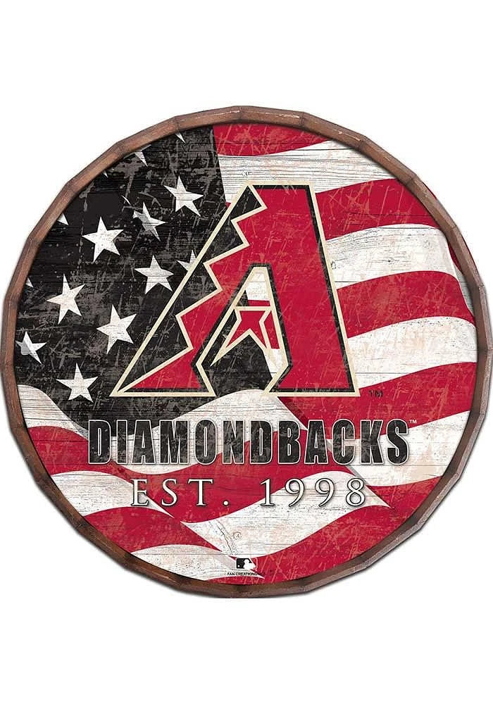 Arizona Diamondbacks Flag Inch Barrel Top Sign