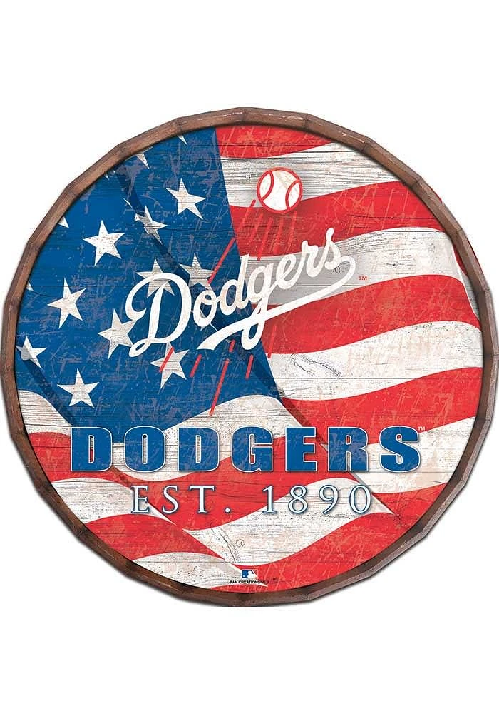 Los Angeles Dodgers Flag 24 Inch Barrel Top Sign