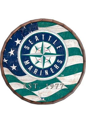 Seattle Mariners Flag Inch Barrel Top Sign