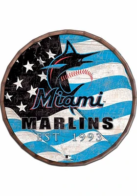 Miami Marlins Flag Inch Barrel Top Sign