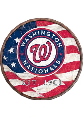 Washington Nationals Flag Inch Barrel Top Sign
