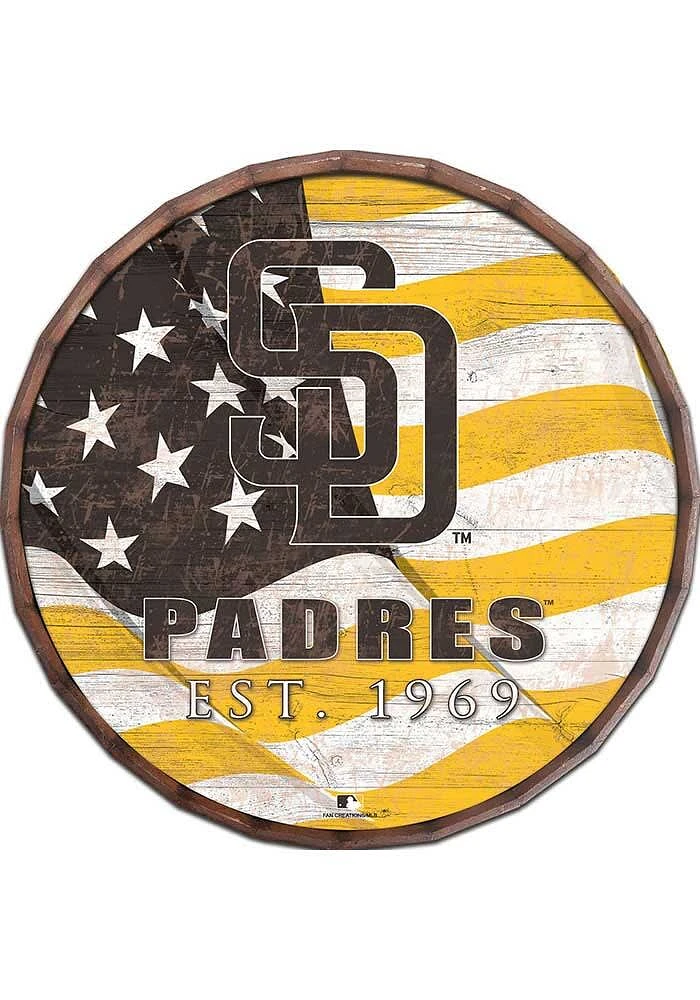 San Diego Padres Flag Inch Barrel Top Sign