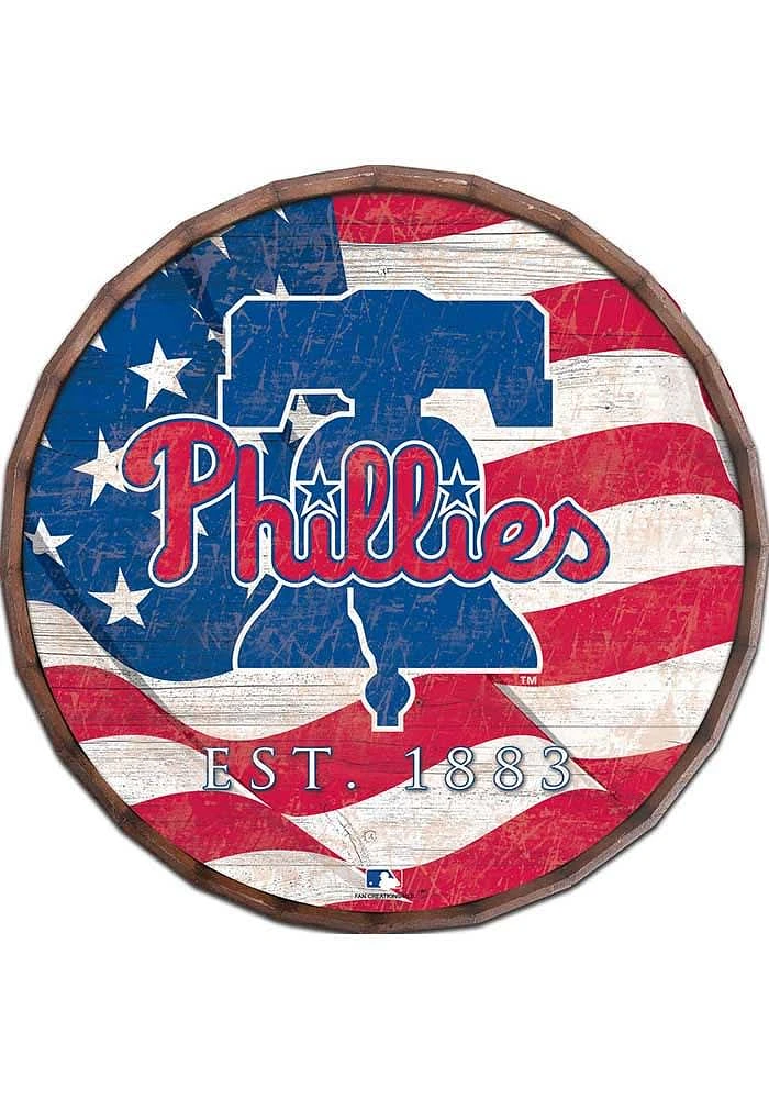 Philadelphia Phillies Flag Inch Barrel Top Sign