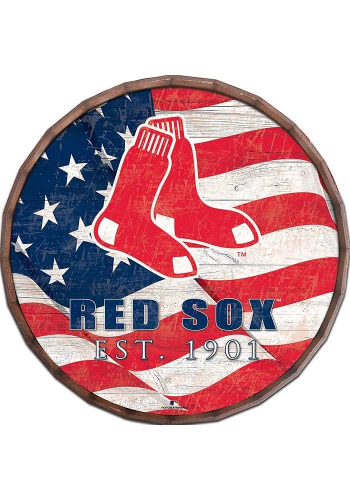 Boston Red Sox Flag Inch Barrel Top Sign