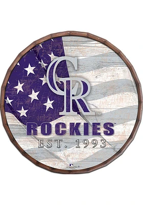 Colorado Rockies Flag Inch Barrel Top Sign
