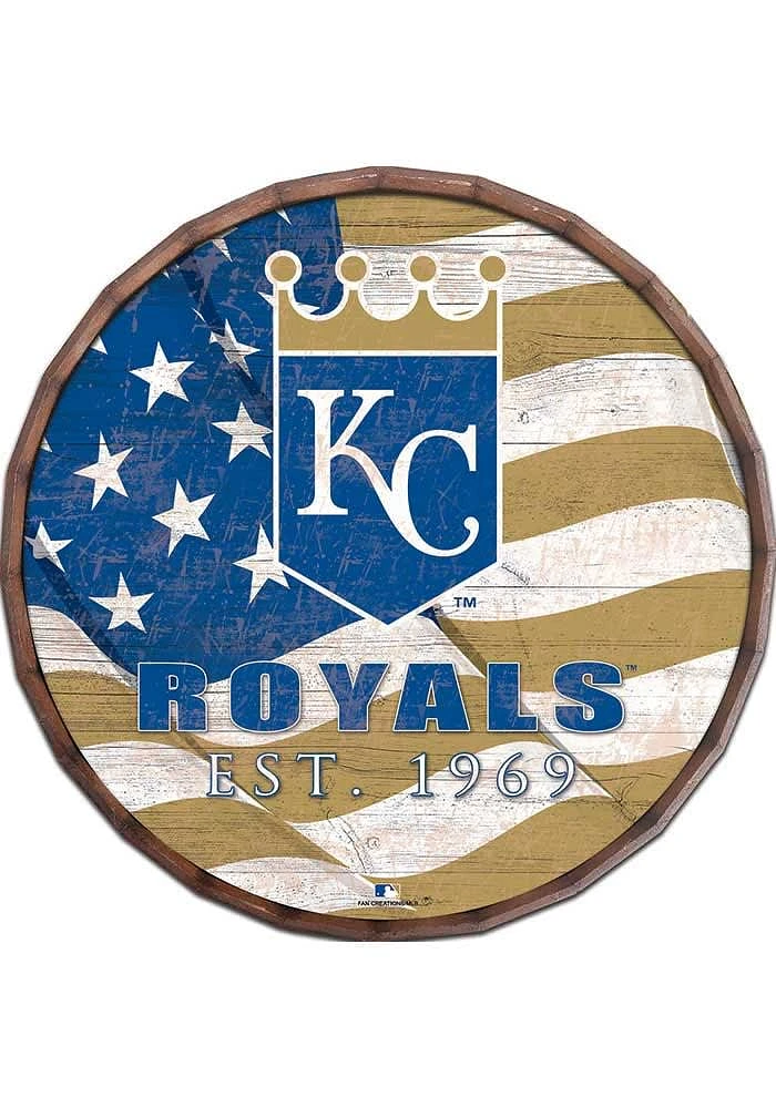 Kansas City Royals Flag Inch Barrel Top Sign