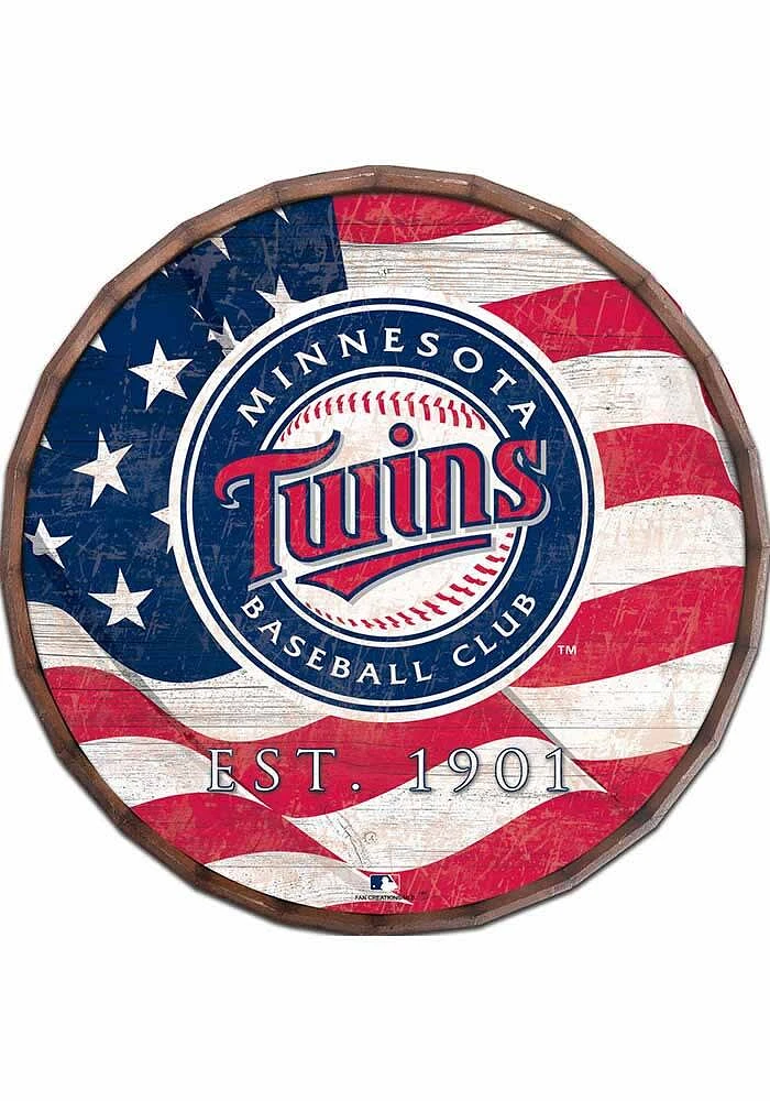 Minnesota Twins Flag Inch Barrel Top Sign