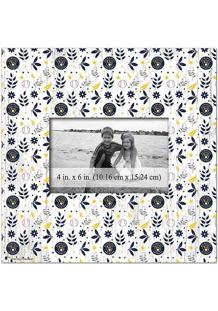 Milwaukee Brewers Floral Pattern Picture Frame