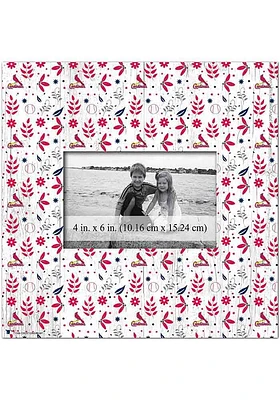 St Louis Cardinals Floral Pattern Picture Frame