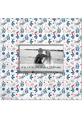 Los Angeles Dodgers Floral Pattern Picture Frame