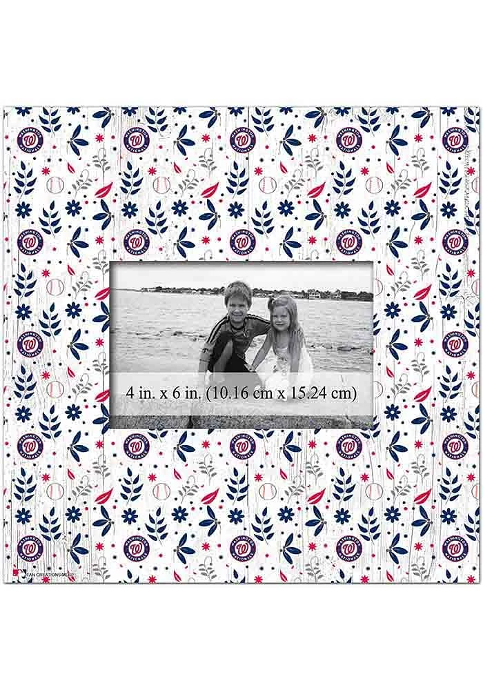 Washington Nationals Floral Pattern Picture Frame