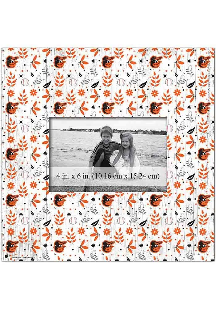 Baltimore Orioles Floral Pattern Picture Frame