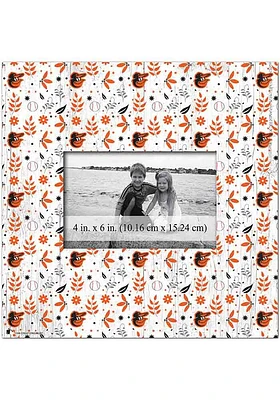 Baltimore Orioles Floral Pattern Picture Frame