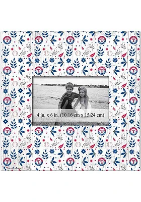 Texas Rangers Floral Pattern Picture Frame
