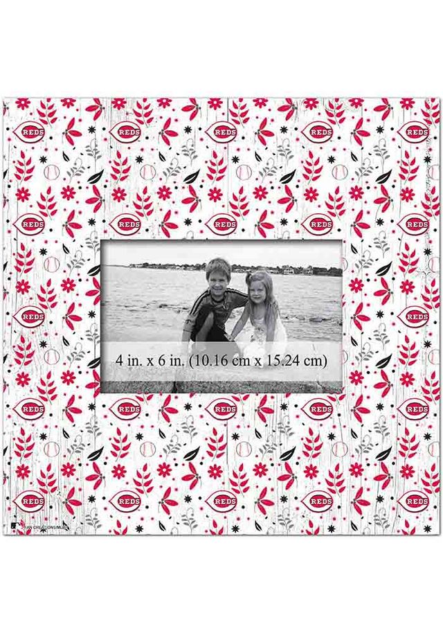 Cincinnati Reds Floral Pattern Picture Frame