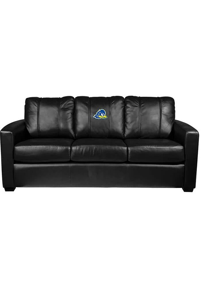 Delaware Fightin' Blue Hens Faux Leather Sofa - Black