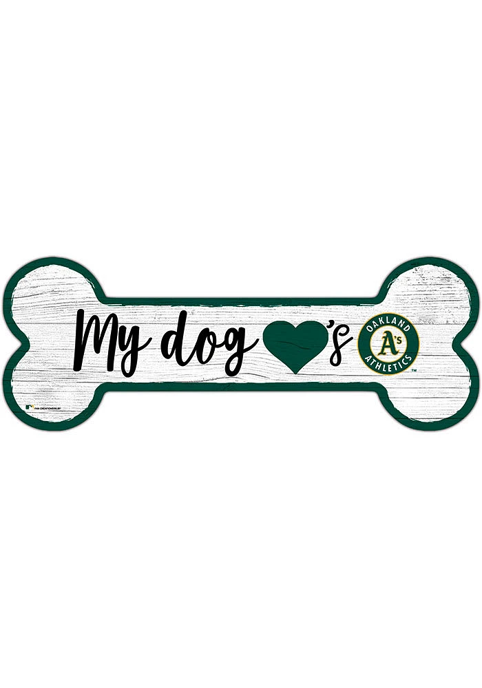 Oakland Athletics Dog Bone 6x12 Sign