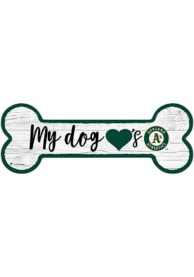 Oakland Athletics Dog Bone 6x12 Sign