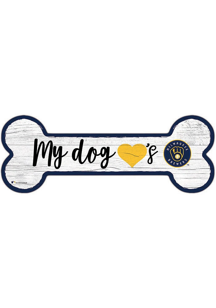 Milwaukee Brewers Dog Bone 6x12 Sign