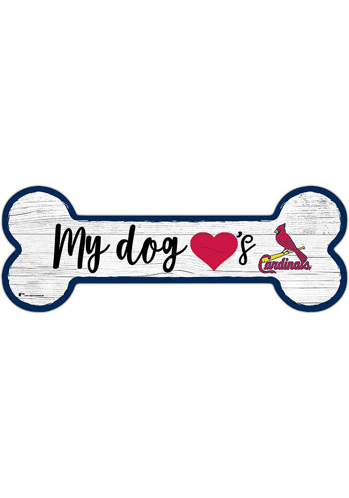 St Louis Cardinals Dog Bone 6x12 Sign