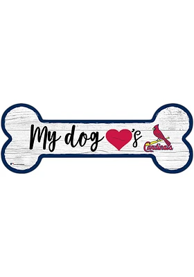 St Louis Cardinals Dog Bone 6x12 Sign