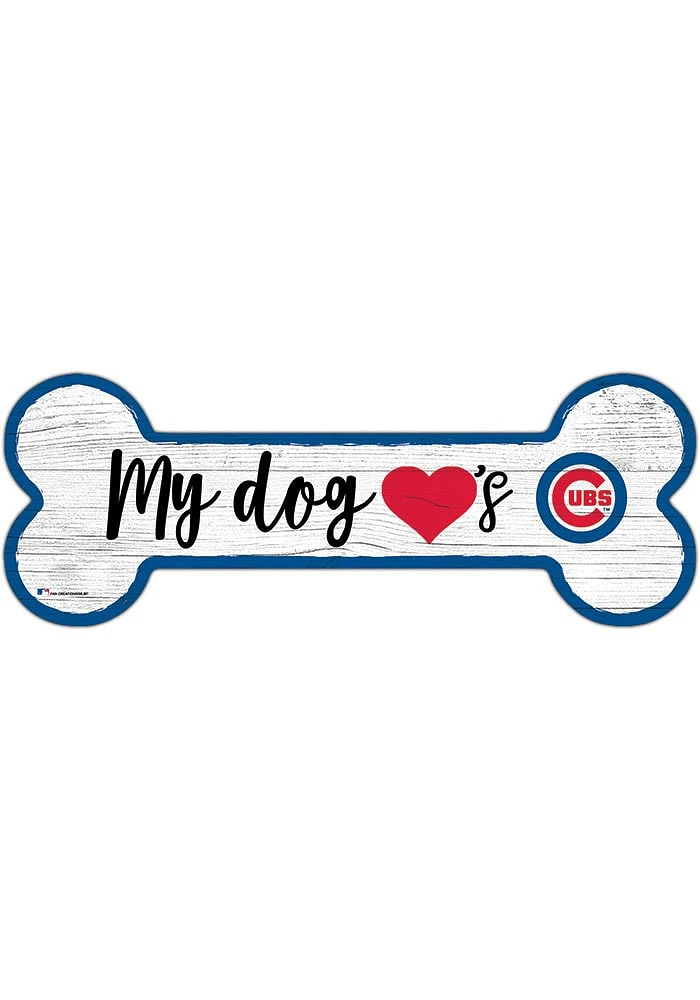 Chicago Cubs Dog Bone 6x12 Sign