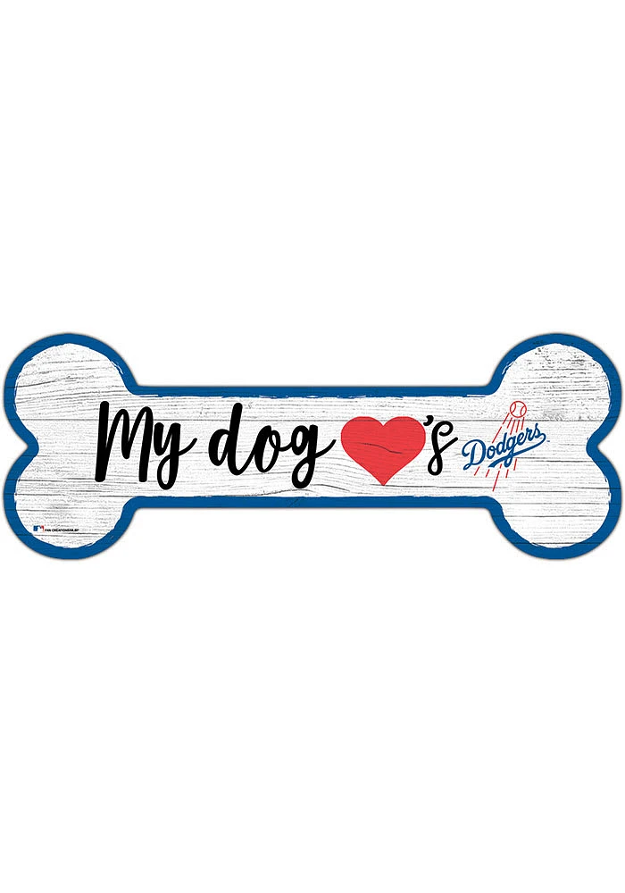 Los Angeles Dodgers Dog Bone 6x12 Sign