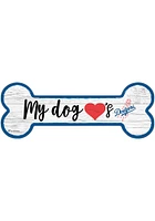 Los Angeles Dodgers Dog Bone 6x12 Sign