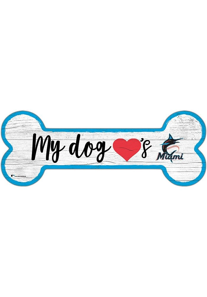 Miami Marlins Dog Bone 6x12 Sign