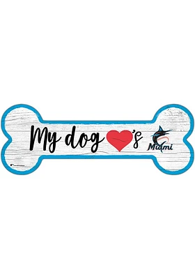 Miami Marlins Dog Bone 6x12 Sign
