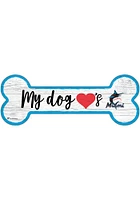 Miami Marlins Dog Bone 6x12 Sign