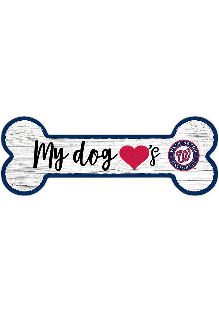 Washington Nationals Dog Bone 6x12 Sign
