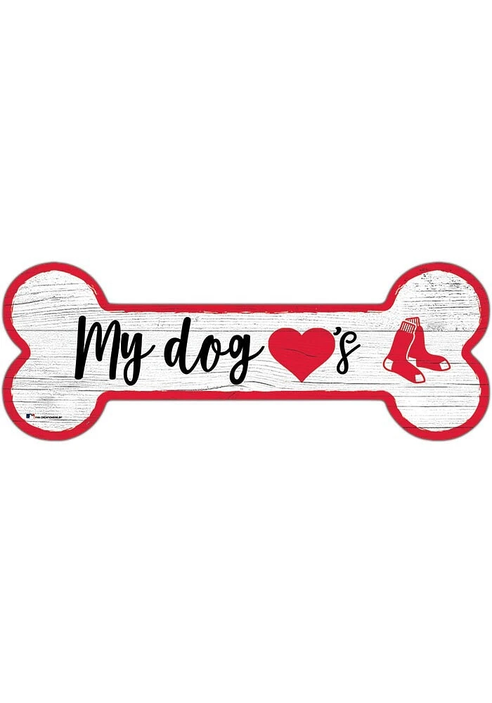 Boston Red Sox Dog Bone 6x12 Sign