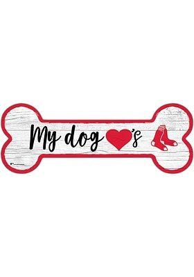 Boston Red Sox Dog Bone 6x12 Sign